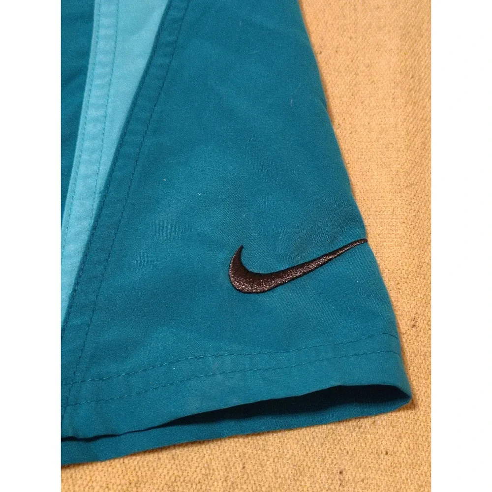 Nike Mens Board Shorts Teal Blue Brown Swim Trunks Size 34 Surfing Beachwear